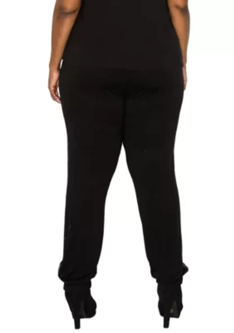 Sequin Side Contrast Jogger