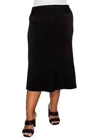 Cheetah Burnout Side Contrast Foldover Midi Skirt