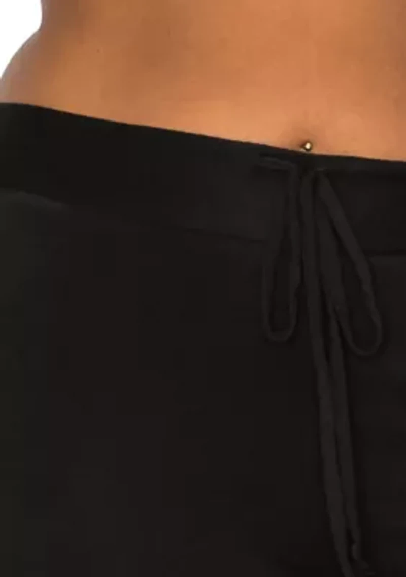 Sequin Side Contrast Wide Leg Pants