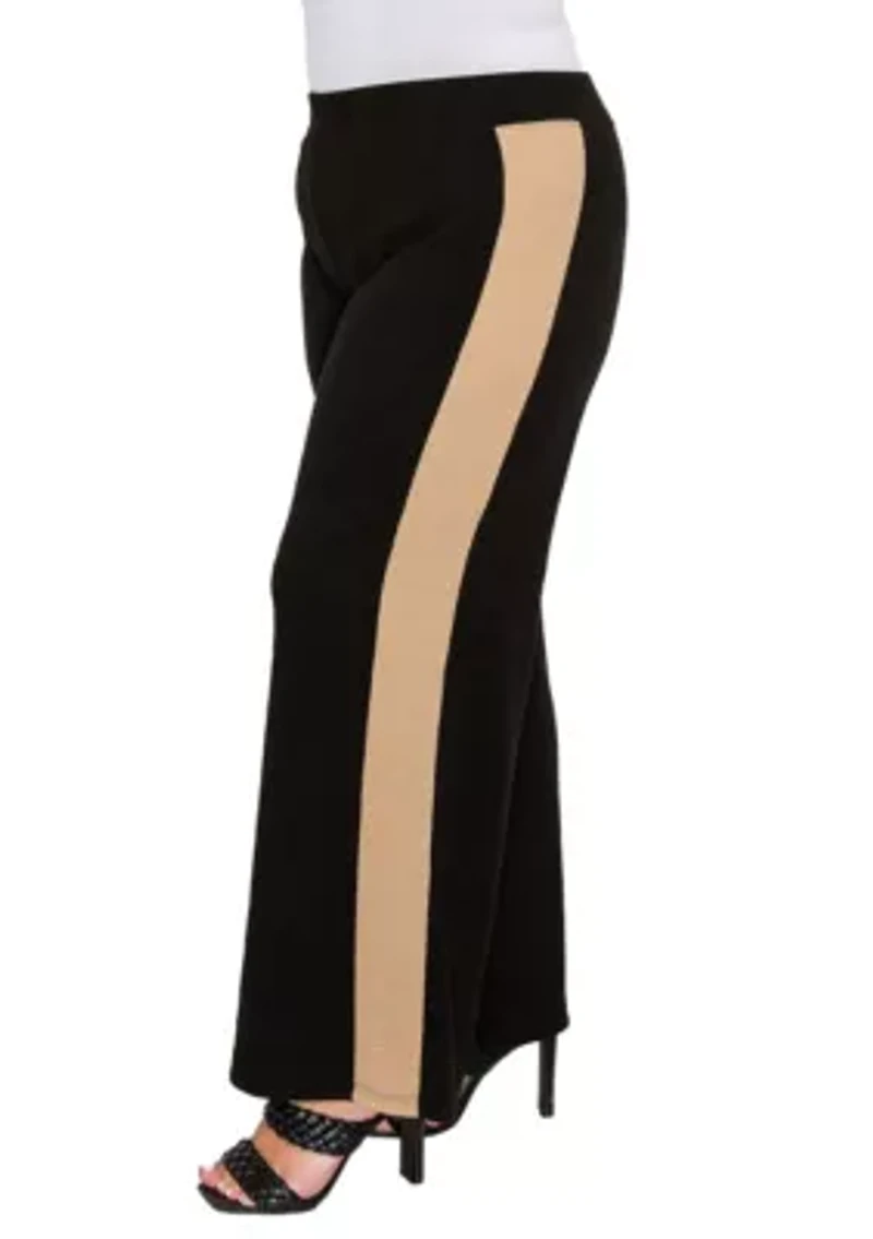Textured Rib Side Contrast Pants