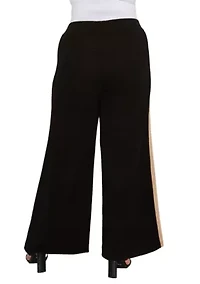 Textured Rib Side Contrast Pants