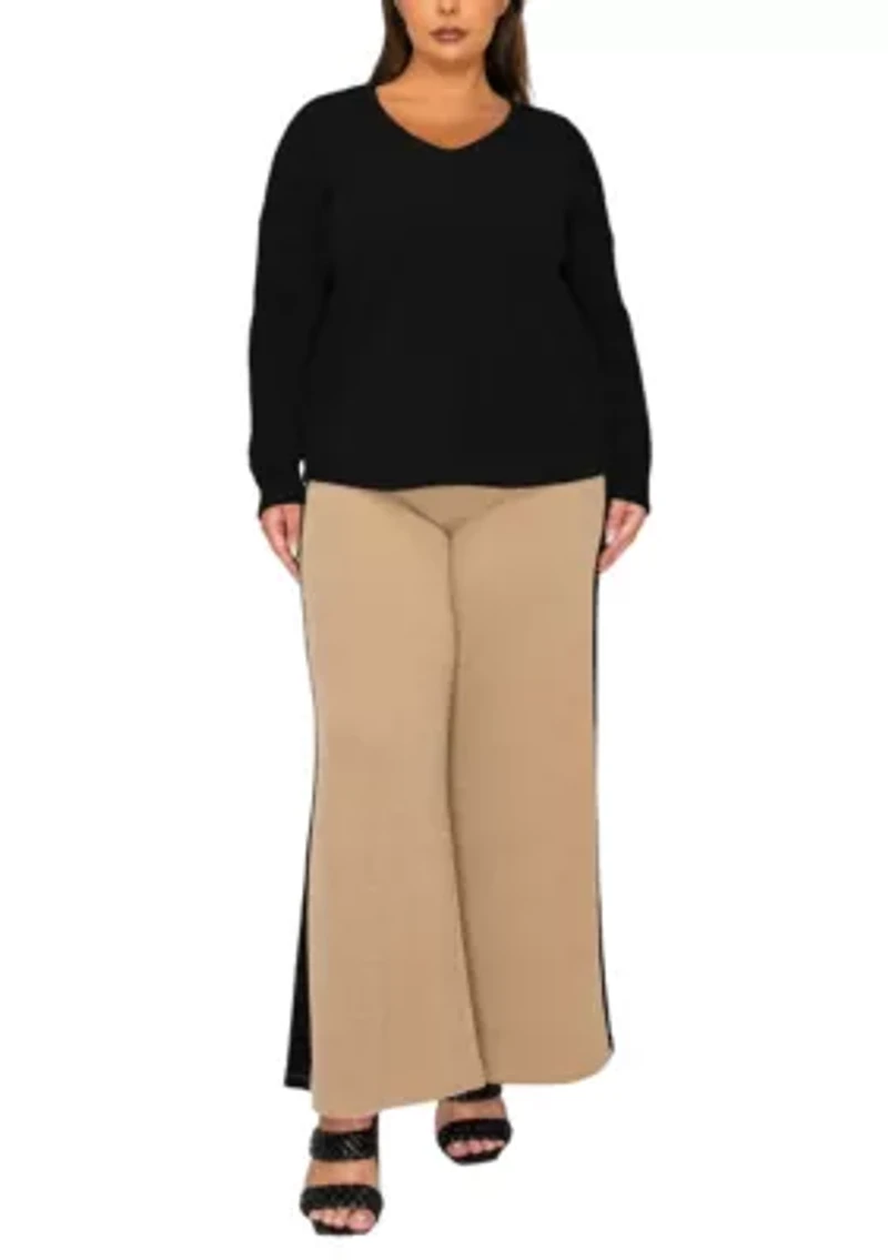 Textured Rib Front Seam Dolman Long Sleeve