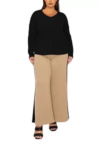Textured Rib Front Seam Dolman Long Sleeve