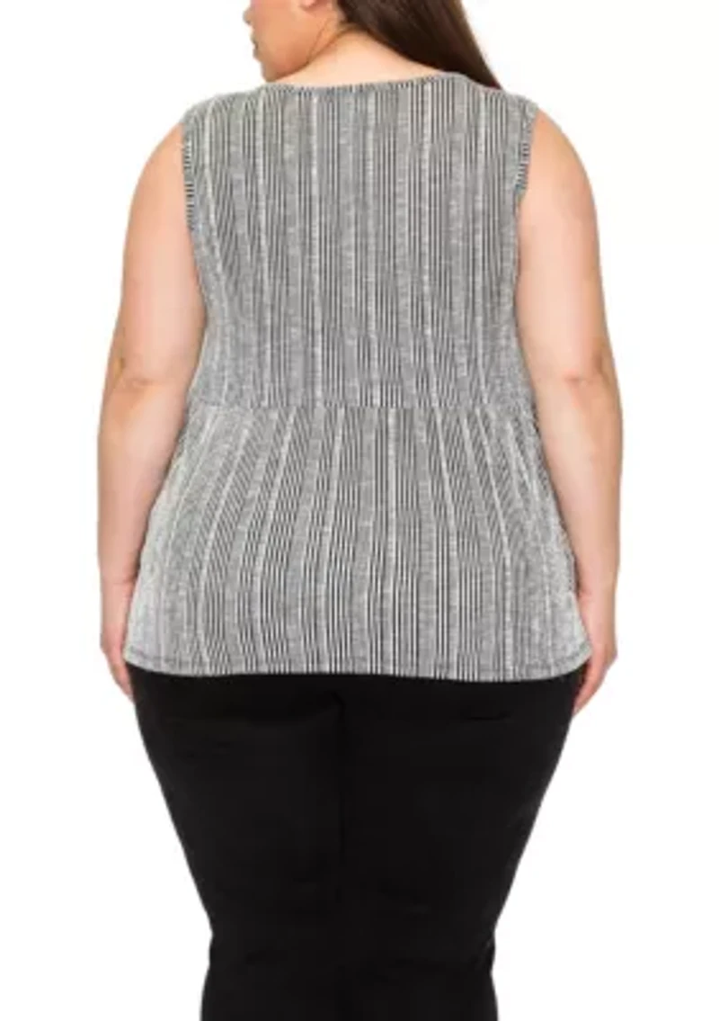 Variegaed Textured Stripe Baby Doll Tank