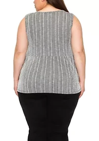 Variegaed Textured Stripe Baby Doll Tank
