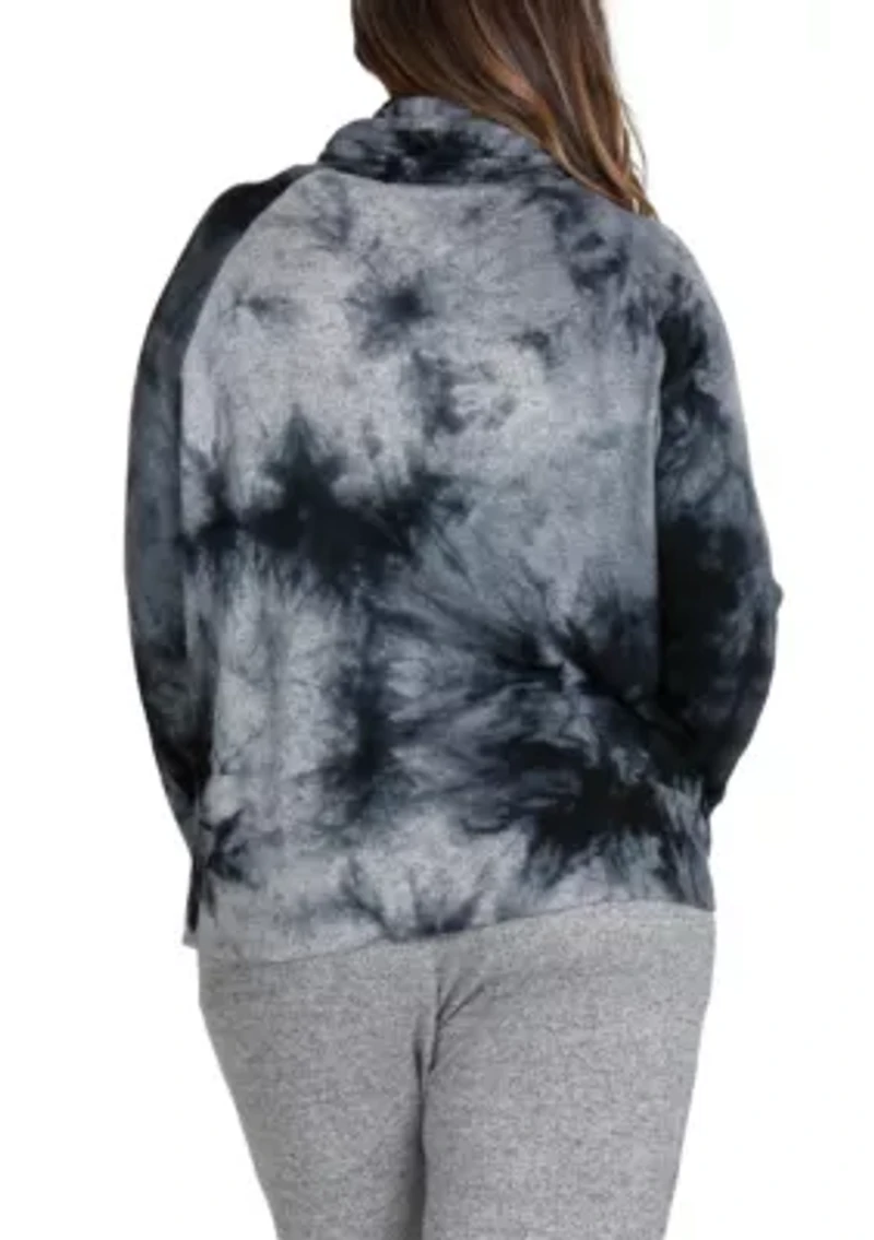 Hand Tie Dye Cozy Funnel Neck Long sleeve