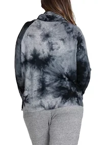 Hand Tie Dye Cozy Funnel Neck Long sleeve