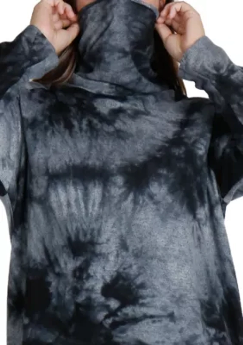 Hand Tie Dye Cozy Funnel Neck Long sleeve