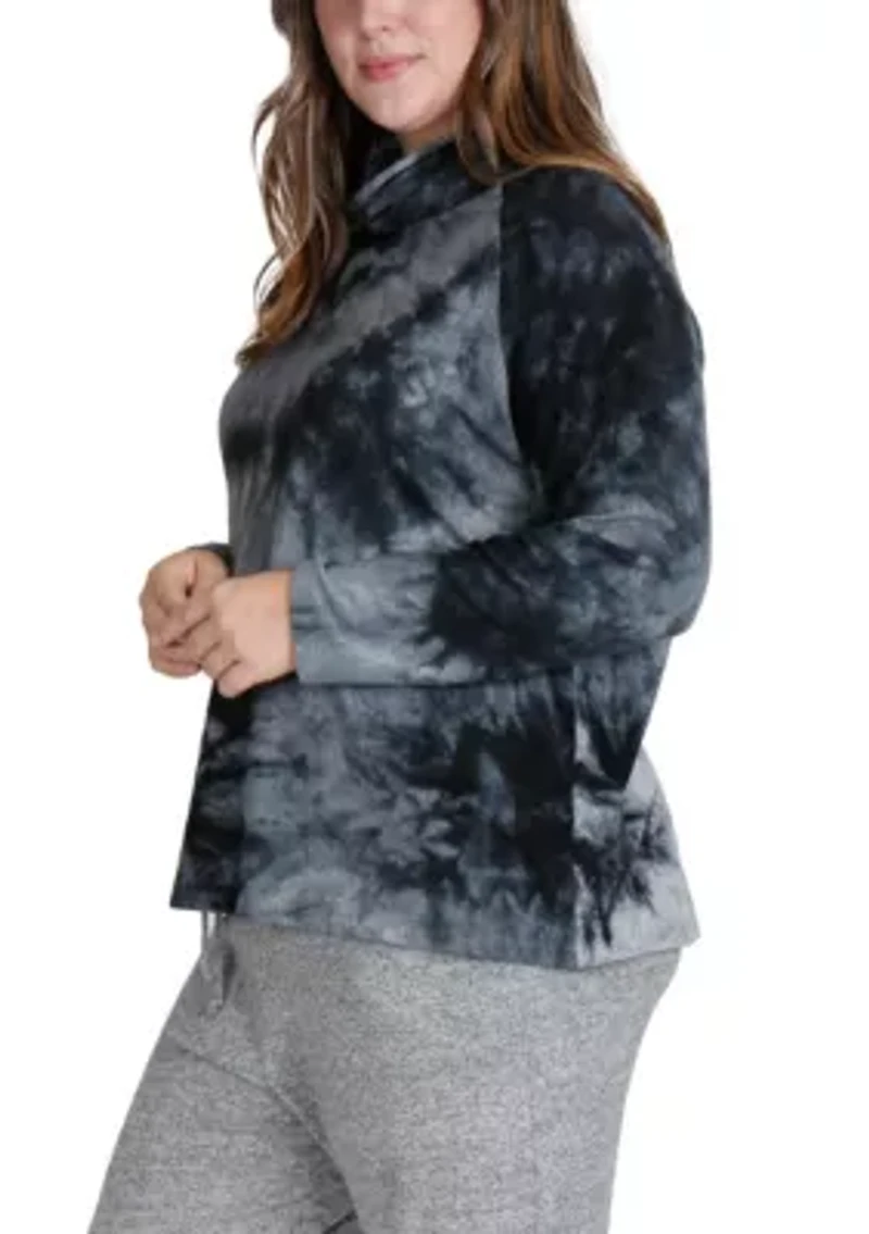 Hand Tie Dye Cozy Funnel Neck Long sleeve