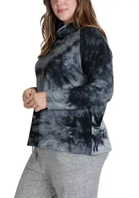 Hand Tie Dye Cozy Funnel Neck Long sleeve