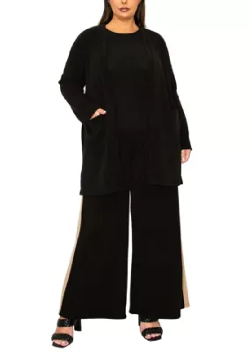 Textured Rib Front Pocket Side Slit Cardigan