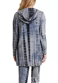 Tie Dye Cozy One Button Hoodie Pocket Cardi