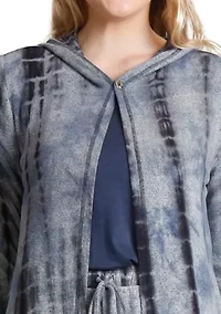 Tie Dye Cozy One Button Hoodie Pocket Cardi