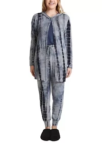 Tie Dye Cozy One Button Hoodie Pocket Cardi