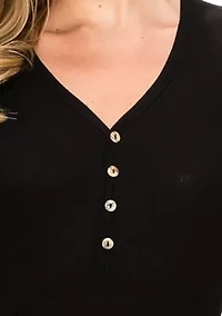 Baby Thermal Short Sleeve V Neck Henley