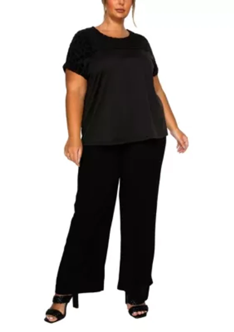 Cheetah Burnout Contrast Yoke Dolman Rolled Sleeve