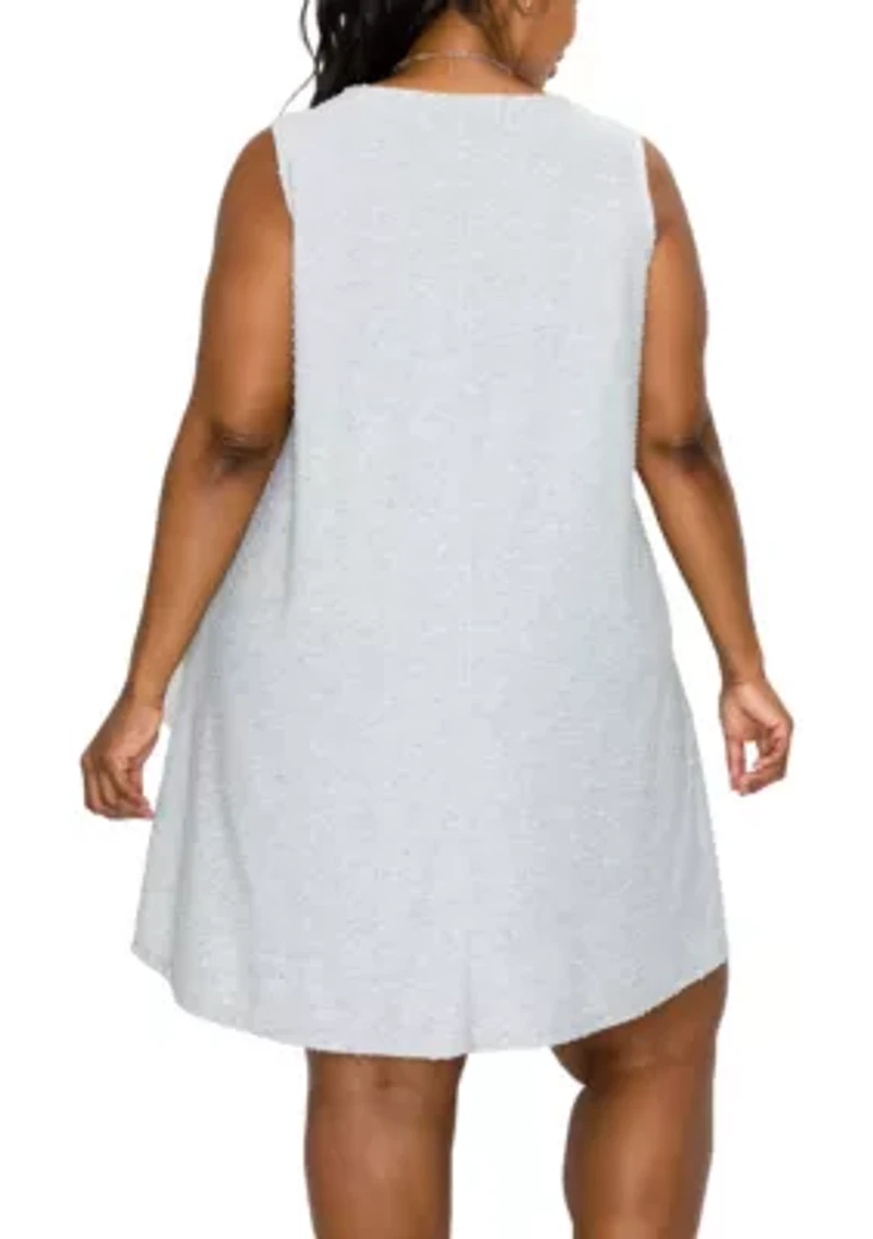 Swiss Dot Jersey Sleeveless Swing Dress