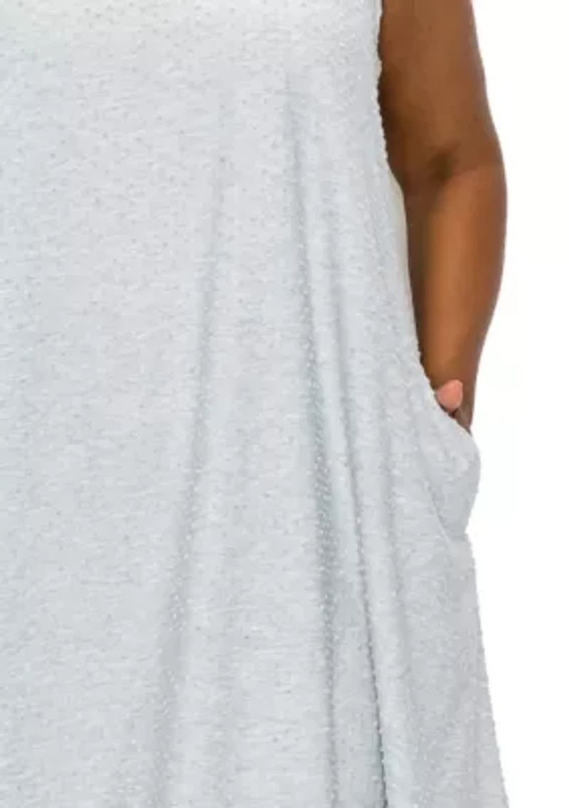 Swiss Dot Jersey Sleeveless Swing Dress