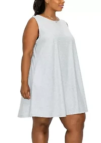 Swiss Dot Jersey Sleeveless Swing Dress