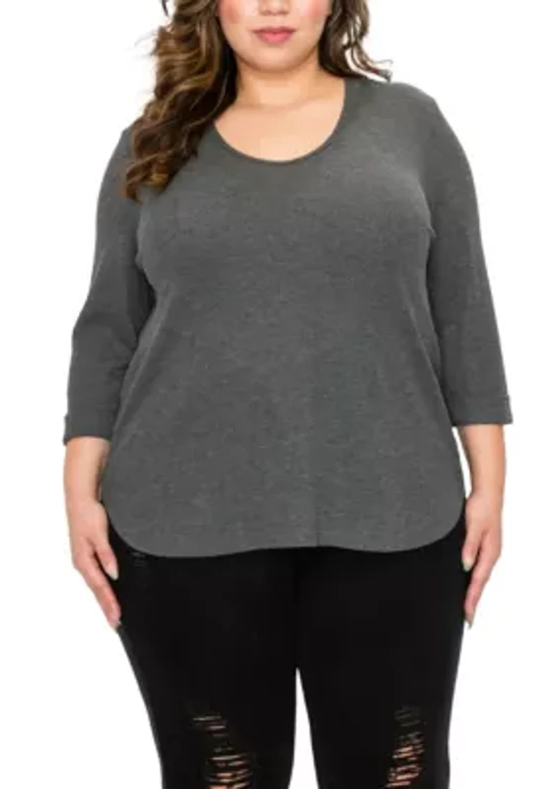 Baby Thermal V Neck 3Q Rolled Sleeve