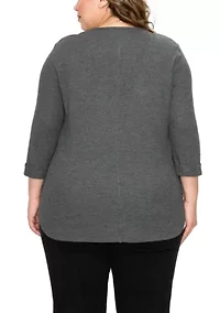 Baby Thermal V Neck 3Q Rolled Sleeve