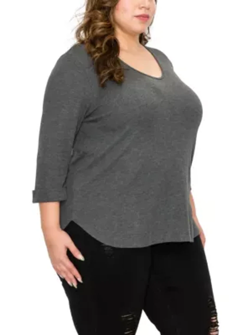Baby Thermal V Neck 3Q Rolled Sleeve
