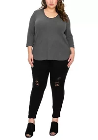 Baby Thermal V Neck 3Q Rolled Sleeve