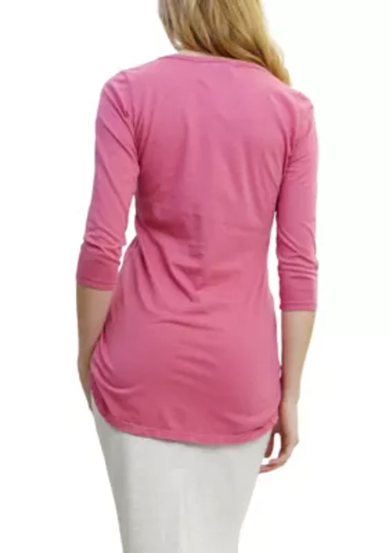 Cotton Jersey Ring Snap Henley