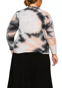 Brushed Tie Dye Waffle Square Neck Long Sleeve