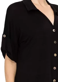 Ice Slub Jersey Rolled Tab Camp Shirt