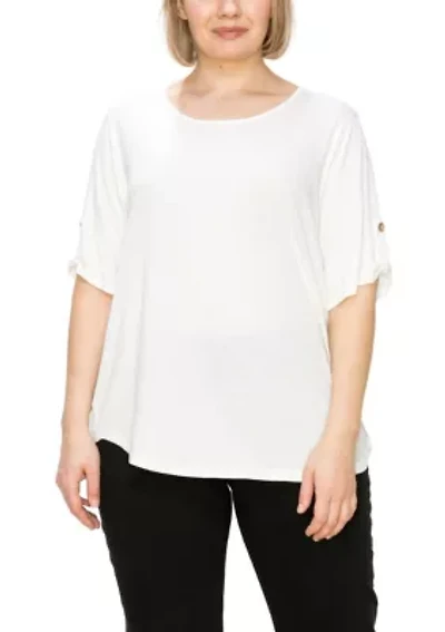 Ice Slub Jersey Rolled Tab Sleeve