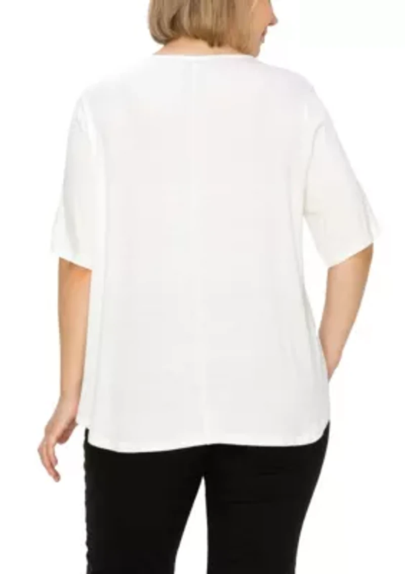 Ice Slub Jersey Rolled Tab Sleeve