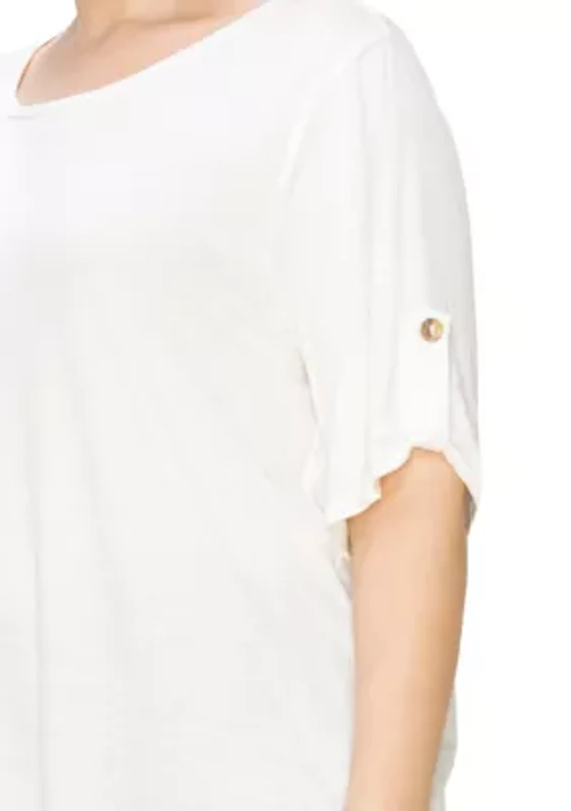 Ice Slub Jersey Rolled Tab Sleeve