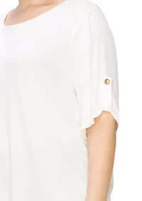 Ice Slub Jersey Rolled Tab Sleeve