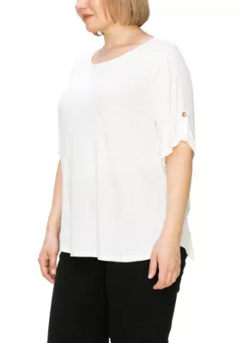 Ice Slub Jersey Rolled Tab Sleeve