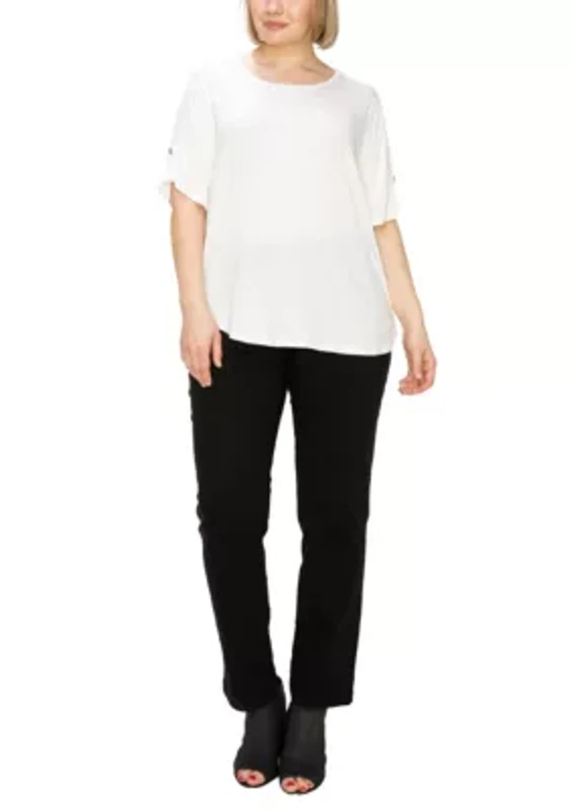 Ice Slub Jersey Rolled Tab Sleeve