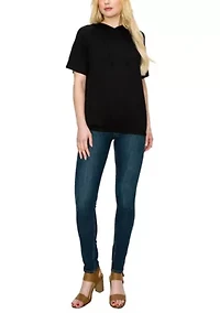 Ice Slub Jersey Hoodie Short Sleeve Elastic Hem