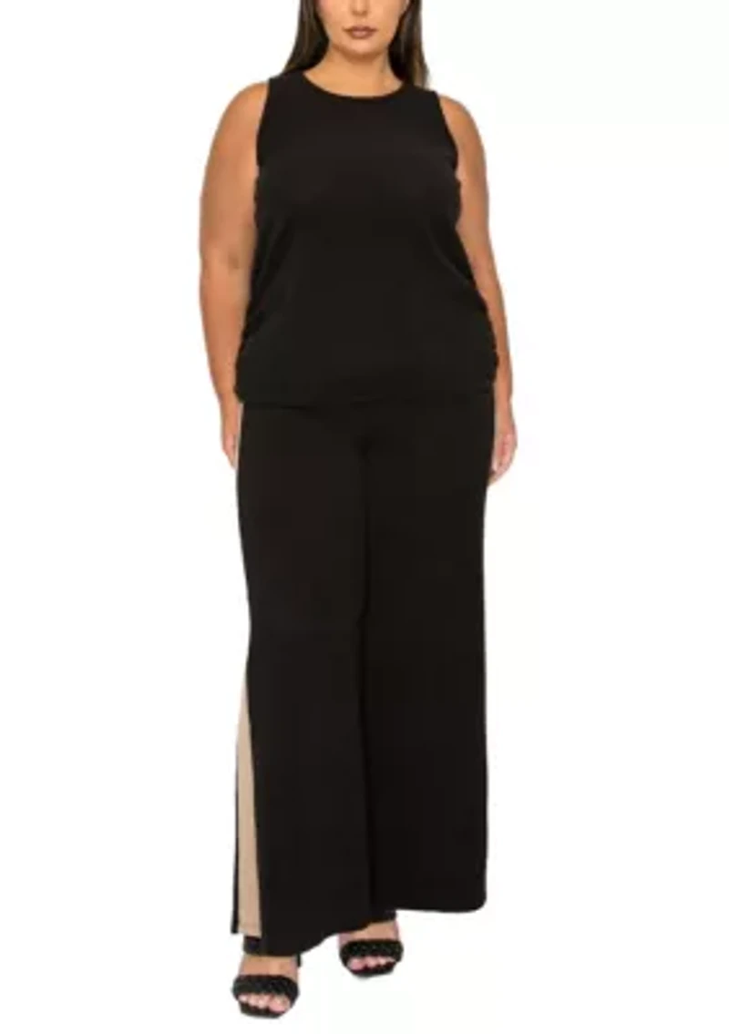 Textured Rib Scoop Neck Side Ruched Tank