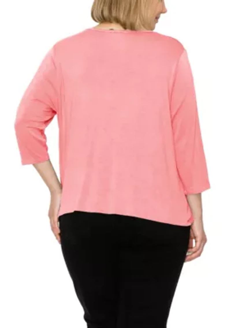 Rayon Span Twist Neck 3Q Sleeve