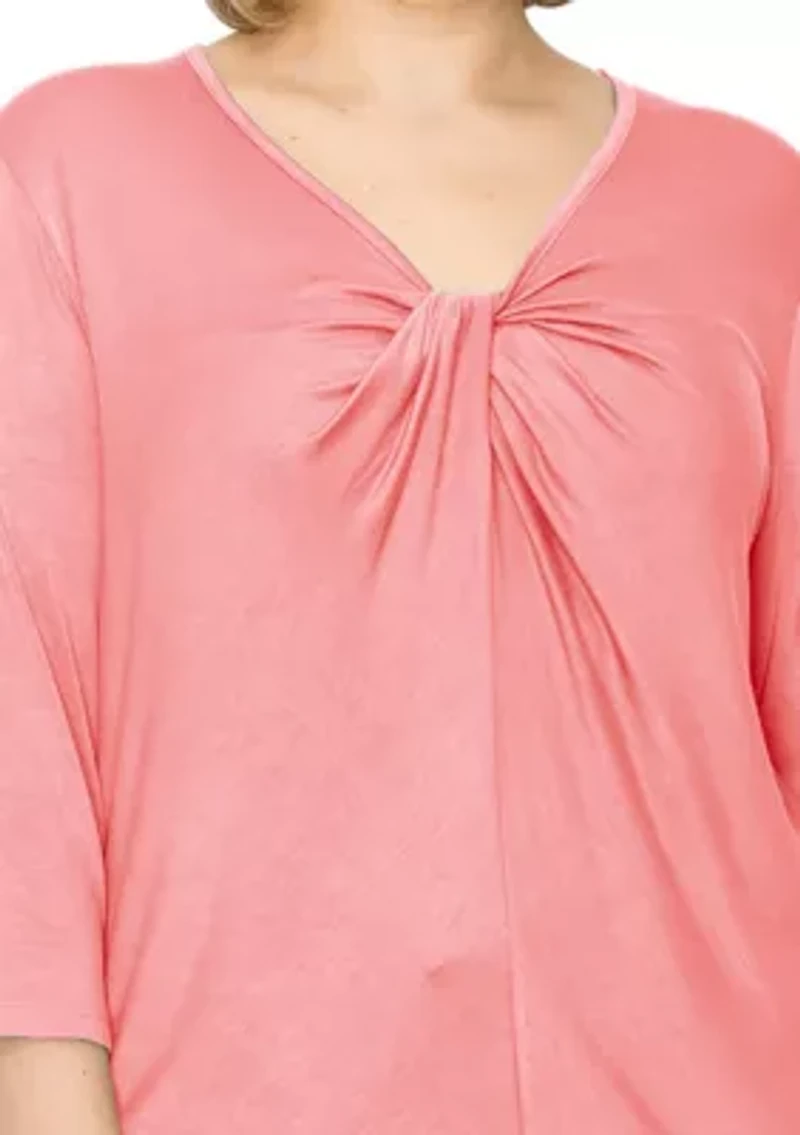 Rayon Span Twist Neck 3Q Sleeve