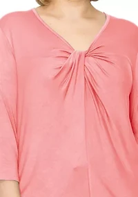 Rayon Span Twist Neck 3Q Sleeve