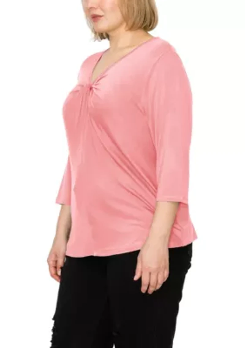 Rayon Span Twist Neck 3Q Sleeve