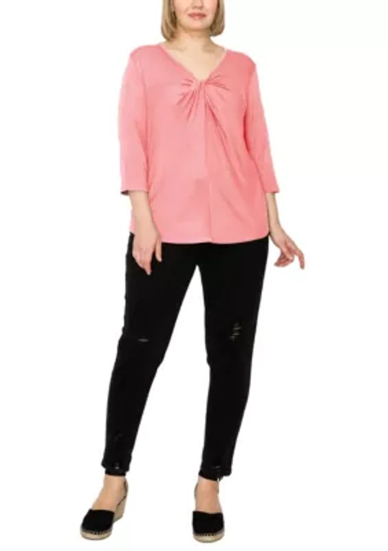 Rayon Span Twist Neck 3Q Sleeve