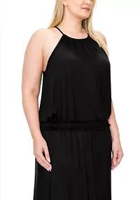 Rayon Span Elastic Waist Halter Tank