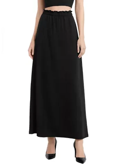 Rayon Span Elastic Waist Maxi Skirt