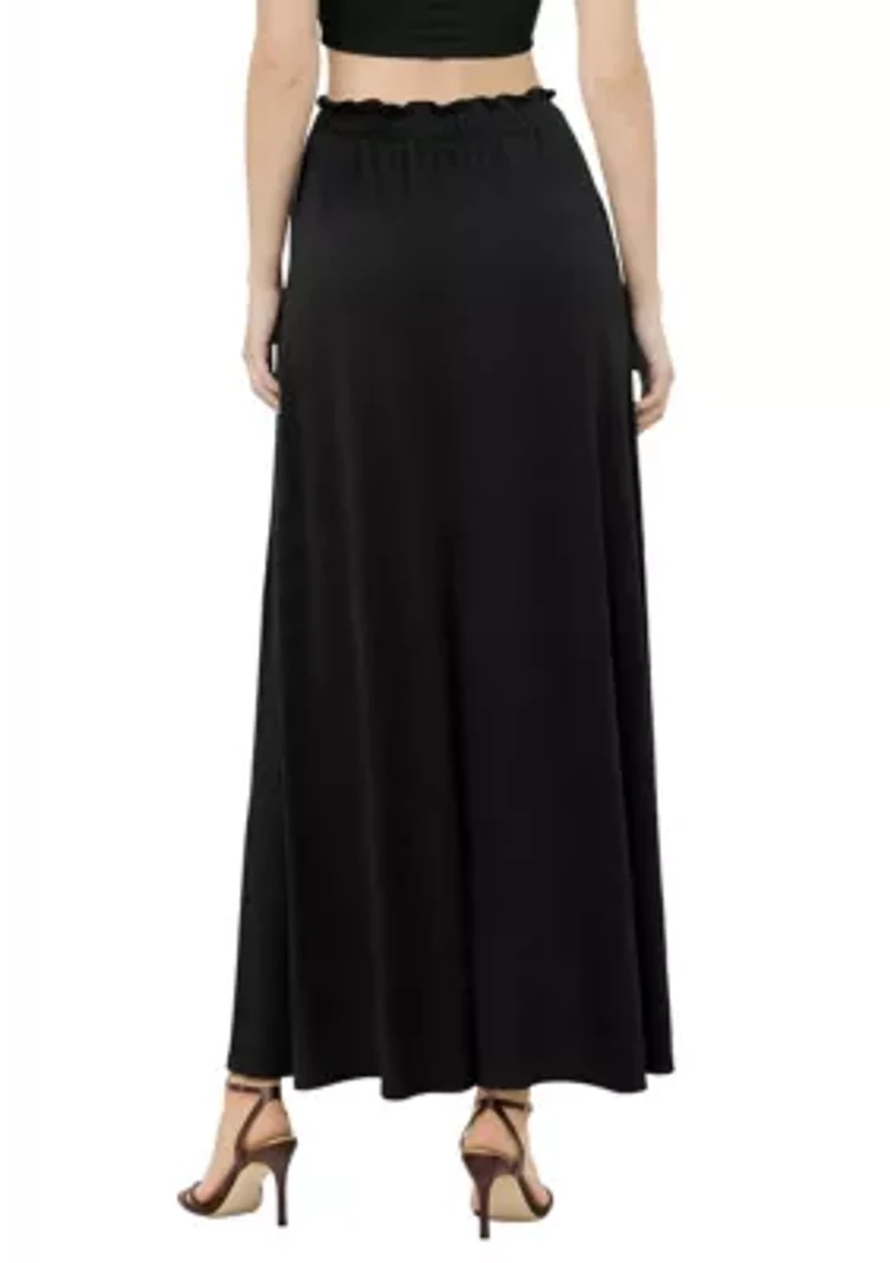 Rayon Span Elastic Waist Maxi Skirt