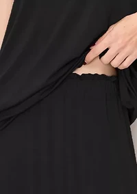 Rayon Span Elastic Waist Maxi Skirt