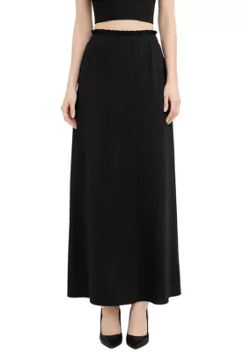 Rayon Span Elastic Waist Maxi Skirt