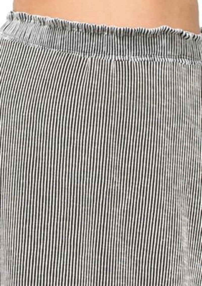 Span Rail Textured Rib Elastic Waist Maxi Skirt