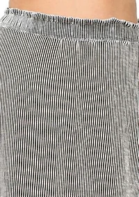 Span Rail Textured Rib Elastic Waist Maxi Skirt